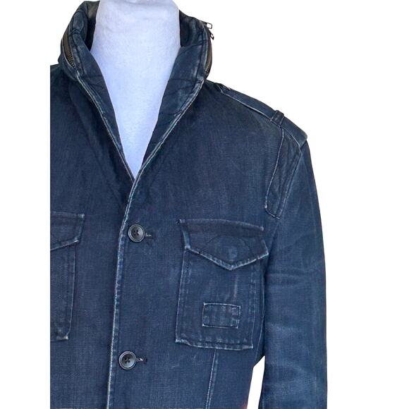 Armani Exchange Women’s Denim Chore Jacket Mock Collar Sz M Country Barn Outdoor - Picture 5 of 12
